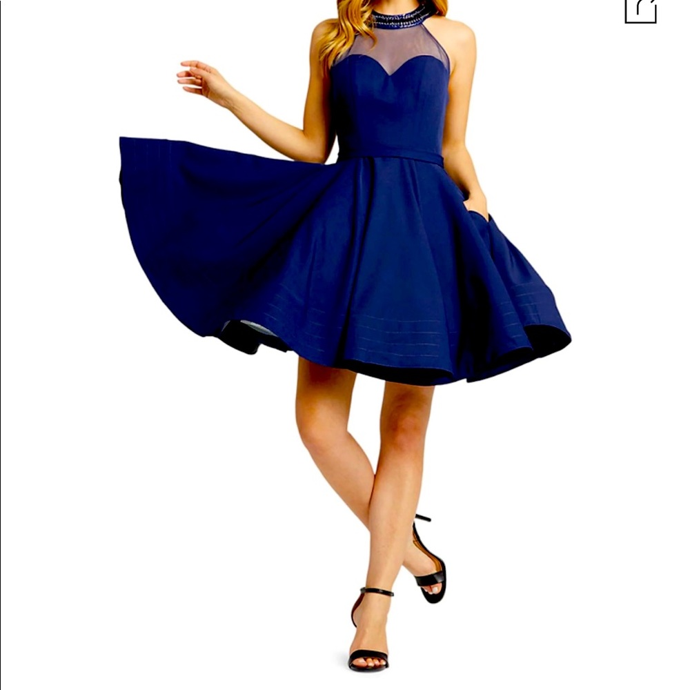 IEENA for MacDuggal Halterneck Midnight Blue